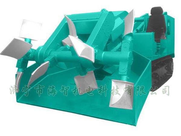 為了提高裝載效率，在取料方面通過(guò)滾耙式旋轉(zhuǎn)連續(xù)取料的方式